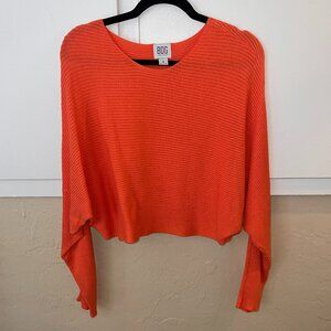 Red-orange cropped, loose-fit BDG sweater